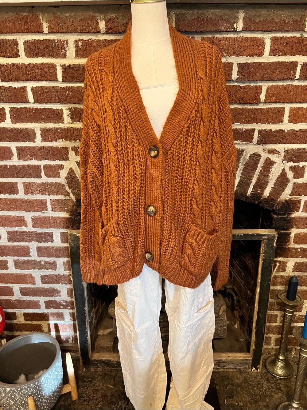 POL Cozy Chunky Cable Knit Cardigan
